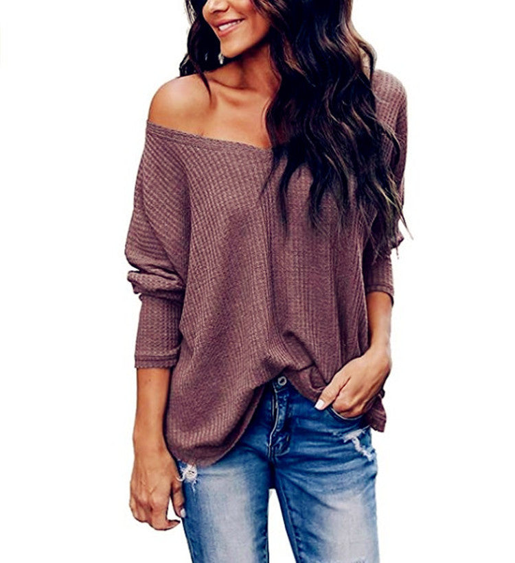 Women's Autumn Loose-fitting Lightweight Thin Large V-neck